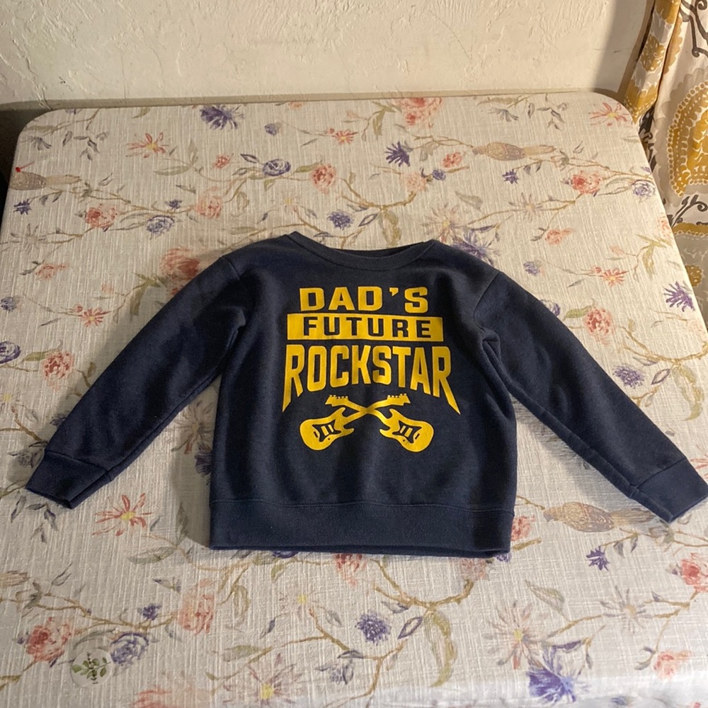 Boy’s Garanimals 5T “Dad’s Future Rockstar” Blue Sweater